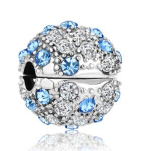 Blue & Clear Pave Clip Charm
